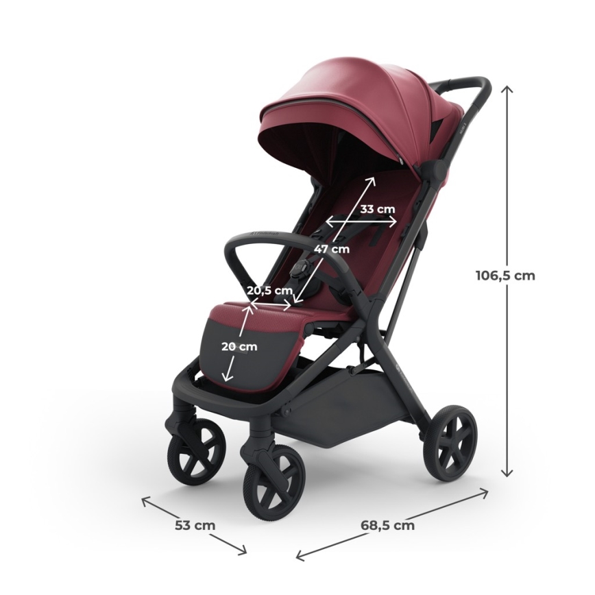 KINDERKRAFT SELECT - Športni voziček NUBI 3 Dark Ruby