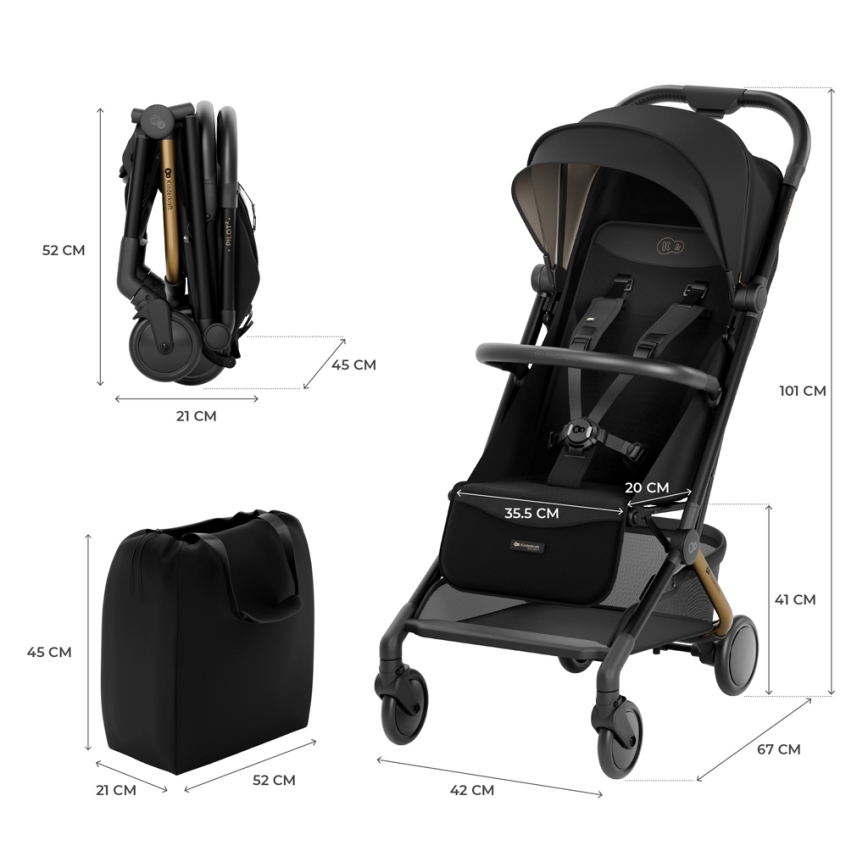 KINDERKRAFT SELECT - Voziček PILOT 2 črna