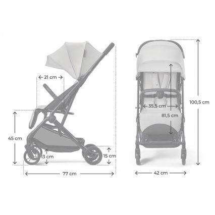 KINDERKRAFT - Športni otroški voziček INDY 3 Urban Grey