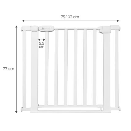 KINDERKRAFT - Varnostna pregrada LOCK&GO 75-103 cm bela