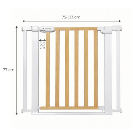 KINDERKRAFT - Varnostna pregrada LOCK&GO 75-103 cm bor
