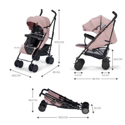 KINDERKRAFT - Voziček SIESTA Pink princeza