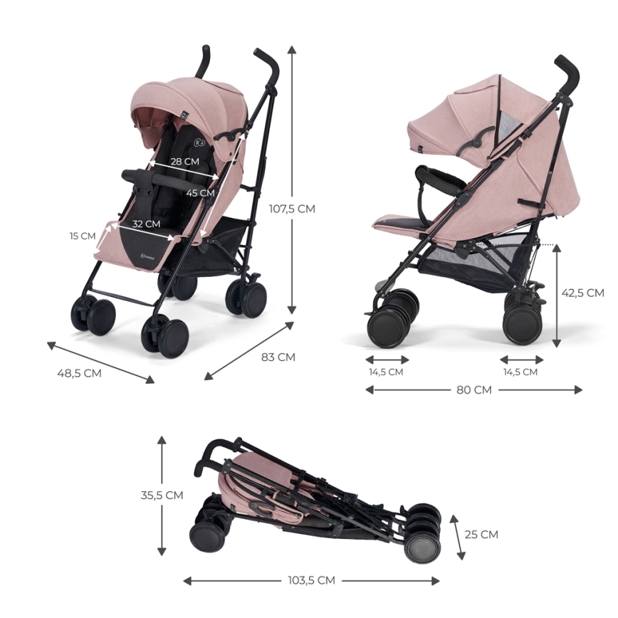 KINDERKRAFT - Voziček SIESTA Pink princeza