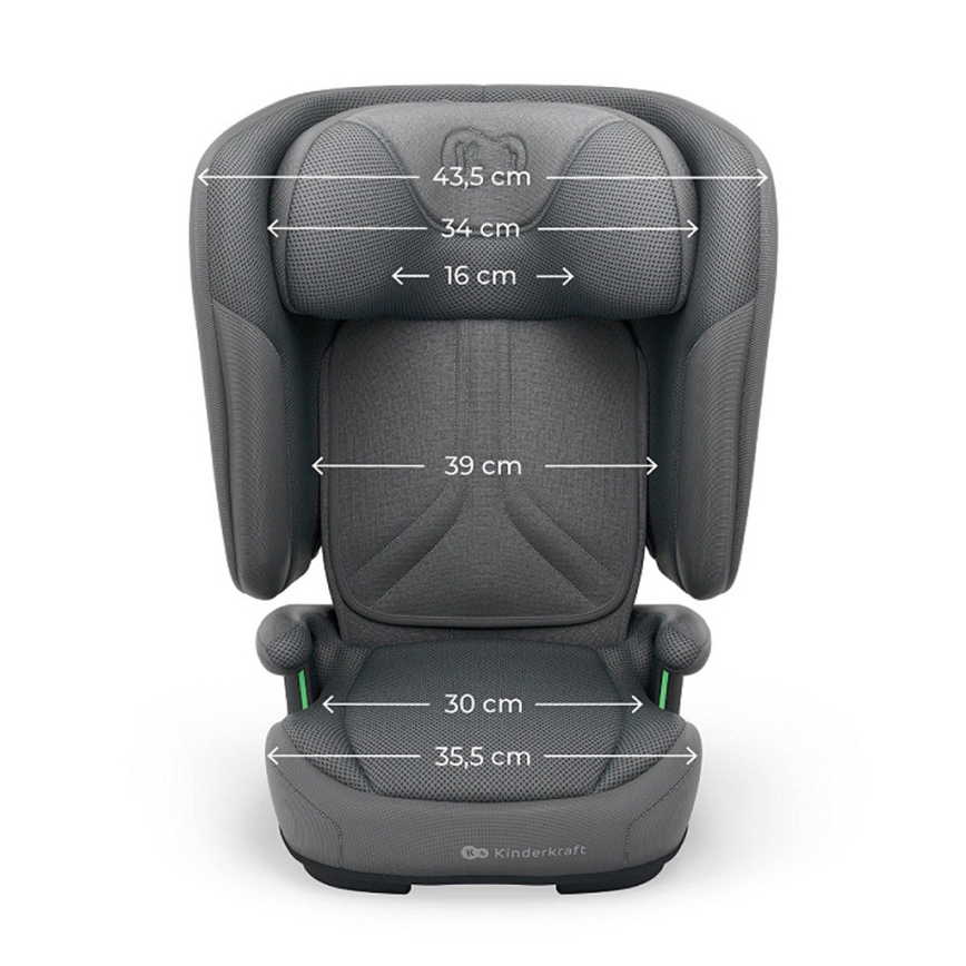 KINDERKRAFT - zložljiv avtosedež UNITY 2 i-Size 100-150 cm siv