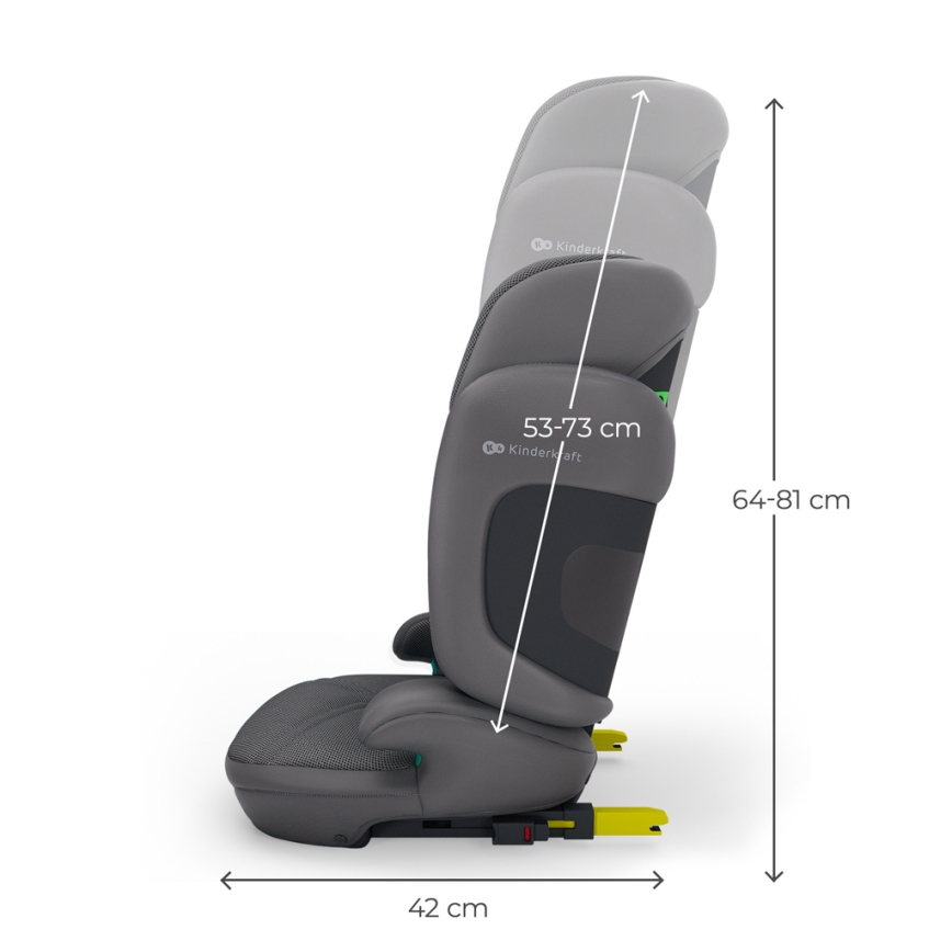 KINDERKRAFT - Zložljiv avtosedež XPAND 2 PRO 100-150 cm siv