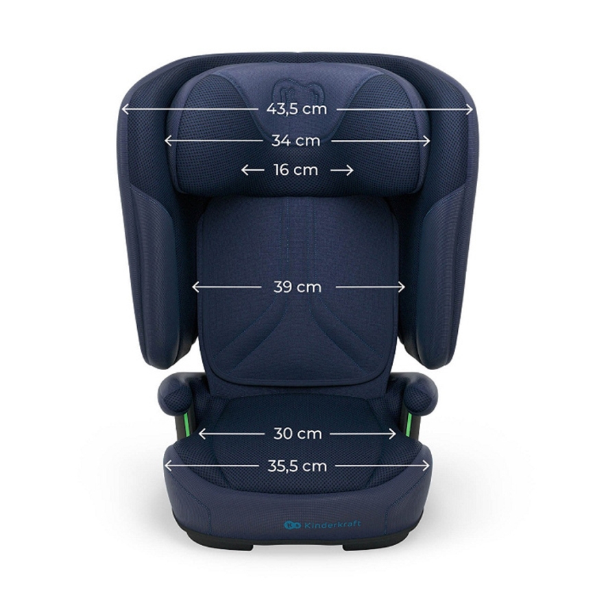 KINDERKRAFT - Zložljiv otroški avtosedež UNITY 2 i-Size 100-150 cm temno moder
