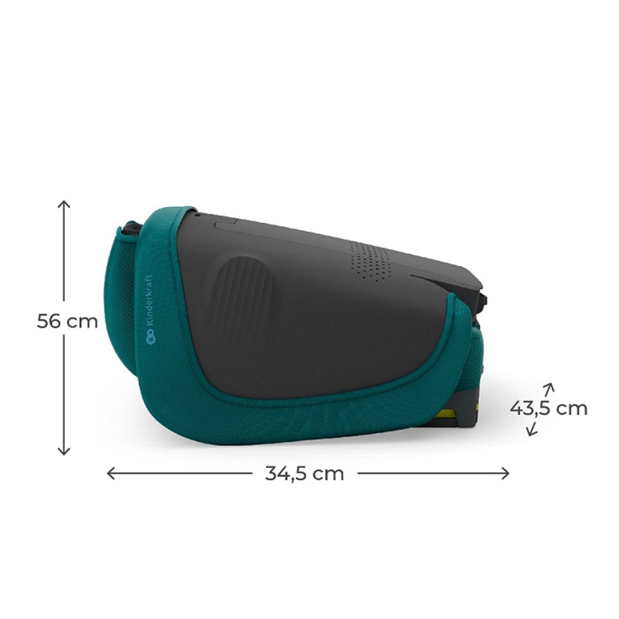 KINDERKRAFT - Zložljiv otroški avtosedež UNITY 2 i-Size 100-150 cm turkizne barve