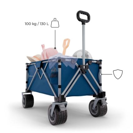 KINDERKRAFT - Zložljiv transportni voziček WAGON ROLLSTER, moder