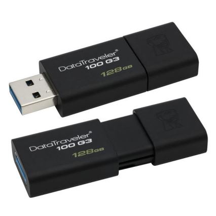 Kingston - Flash Drive DATATRAVELER 100 G3 USB 3.0 128GB črn