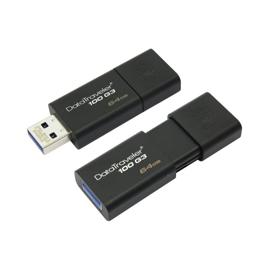 Kingston - Flash Drive DATATRAVELER 100 G3 USB 3.0 64GB črn