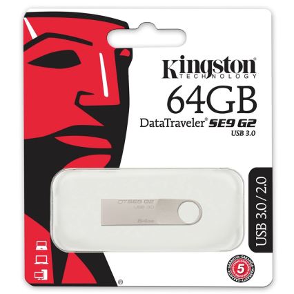 Kingston - Metal Flash Disk DATATRAVELER SE9 G2 USB 3.0 32GB