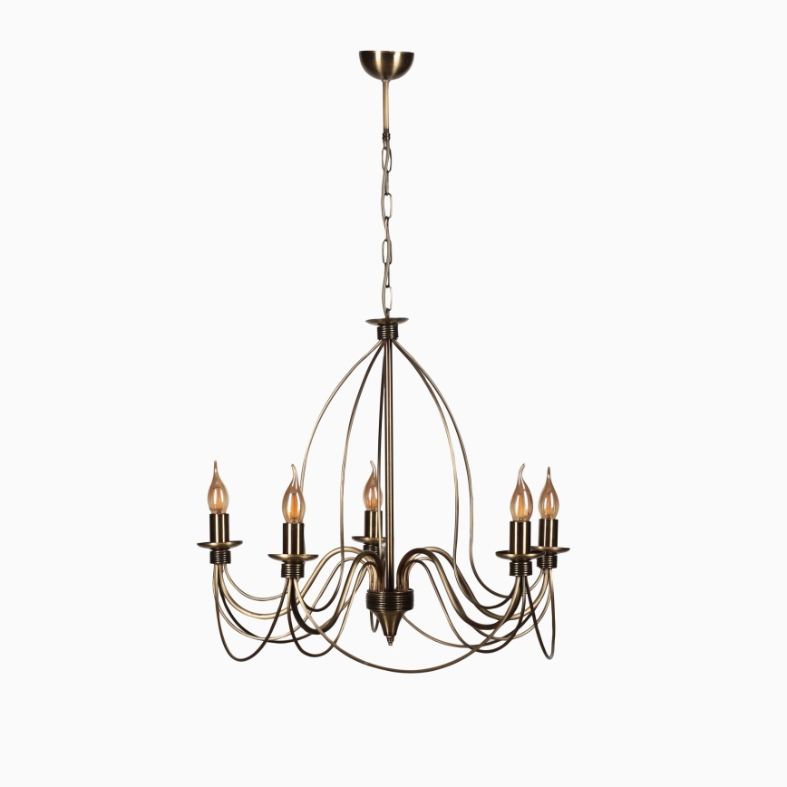 Klassična viseća lampa 5xE14/40W/230V bronza