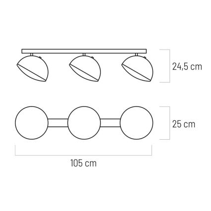 LED Reflektor CROWD 3xLED/20W/230V črna