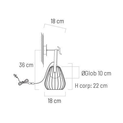 Stenska svetilka MEMORY 1xG9/4W/230V belo/rjava