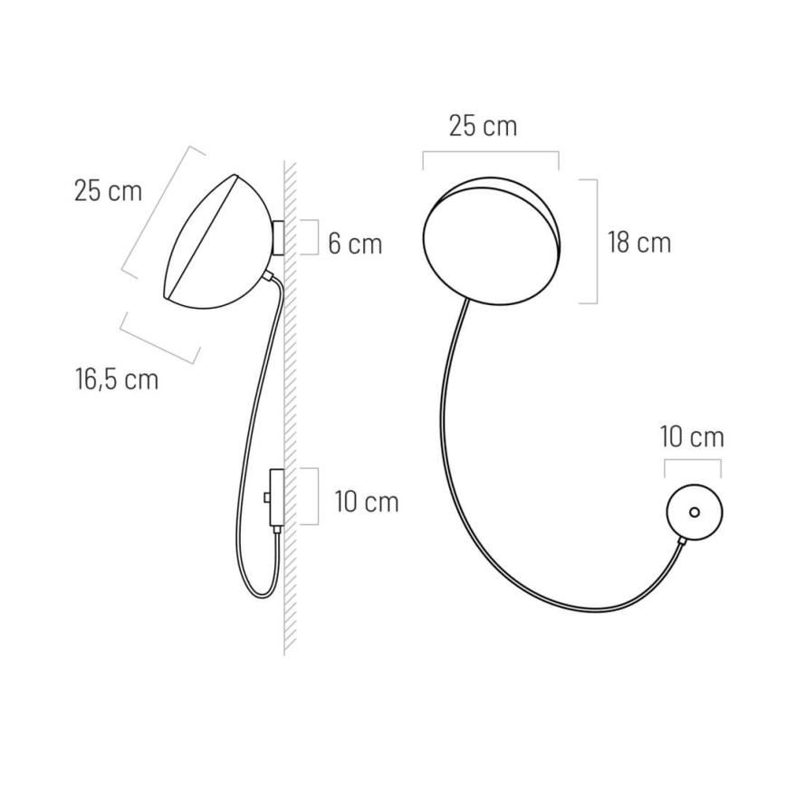 LED Stenska svetilka CROWD LED/10W/230V črna