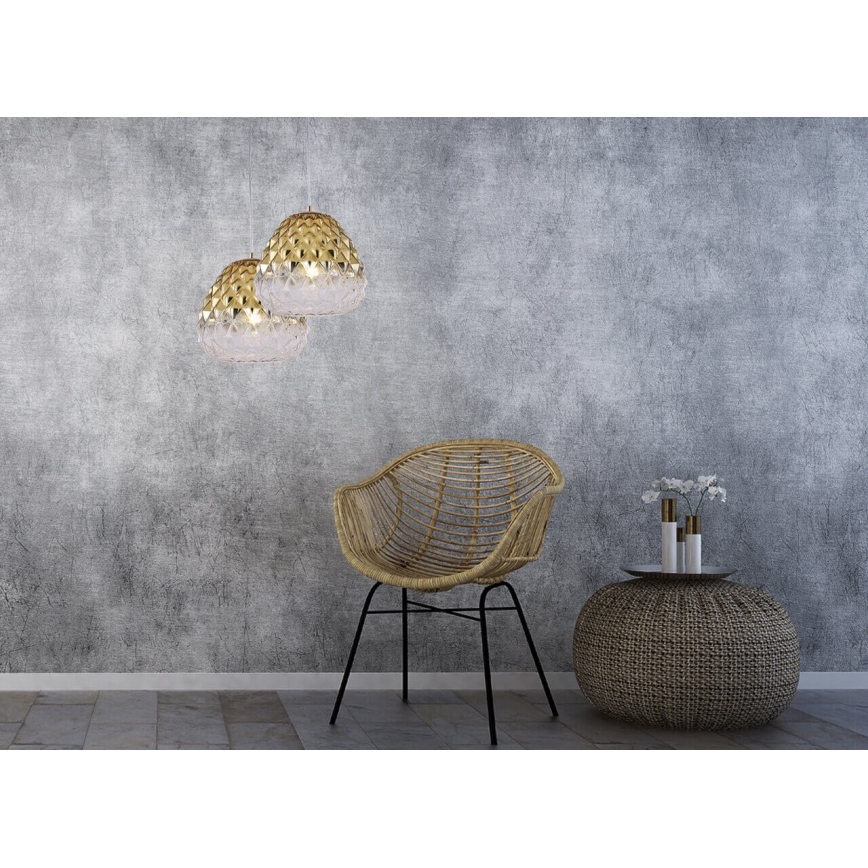 Lestenec na vrvici DIAMOND 1xE27/11W/230V zlata