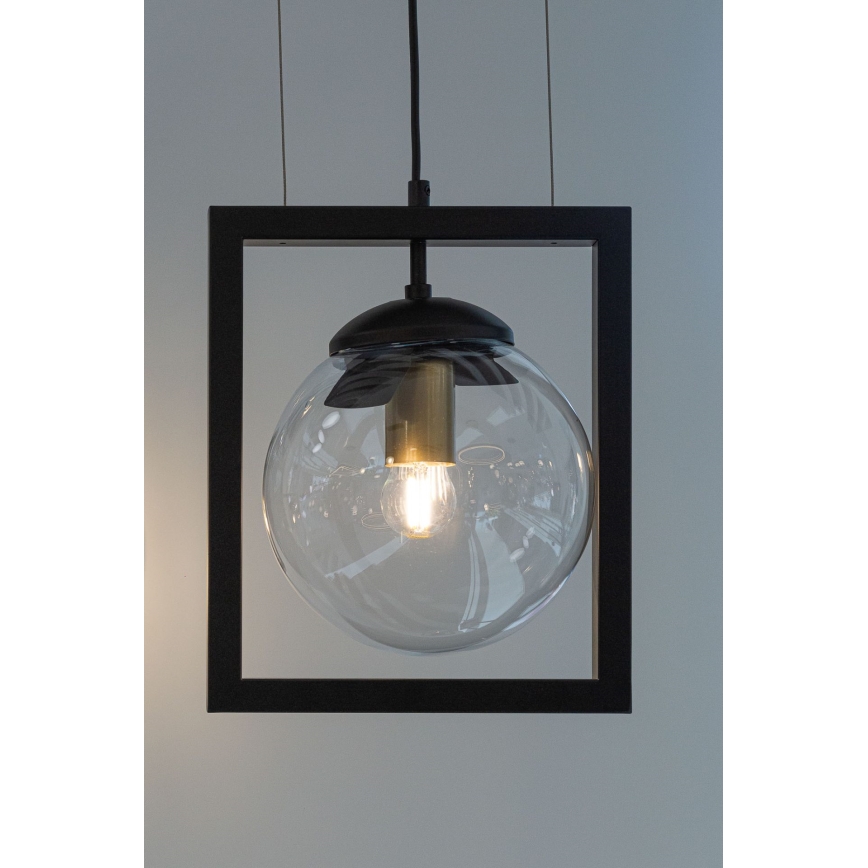 Lestenec na vrvici REY 1xE27/7W/230V črna