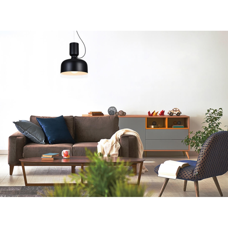 Lestenec na vrvici ABEL 2xE27/11W/230V premer 28 cm črna