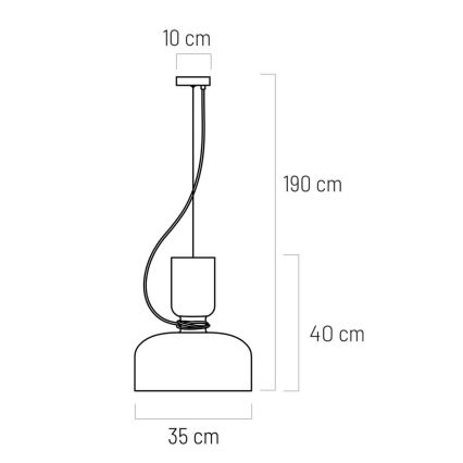 Lestenec na vrvici ABEL 2xE27/11W/230V premer 28 cm črna