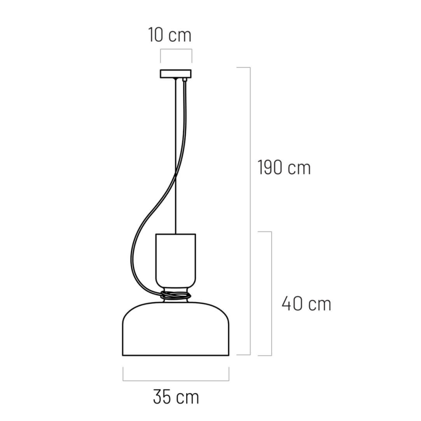 Lestenec na vrvici ABEL 2xE27/11W/230V premer 28 cm črna