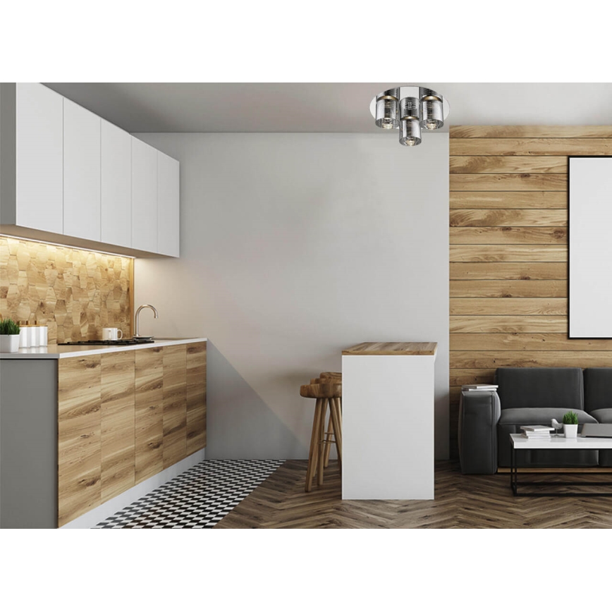 LED Stropna svetilka EVOLUTION 3xLED/5W/230V sijajni krom