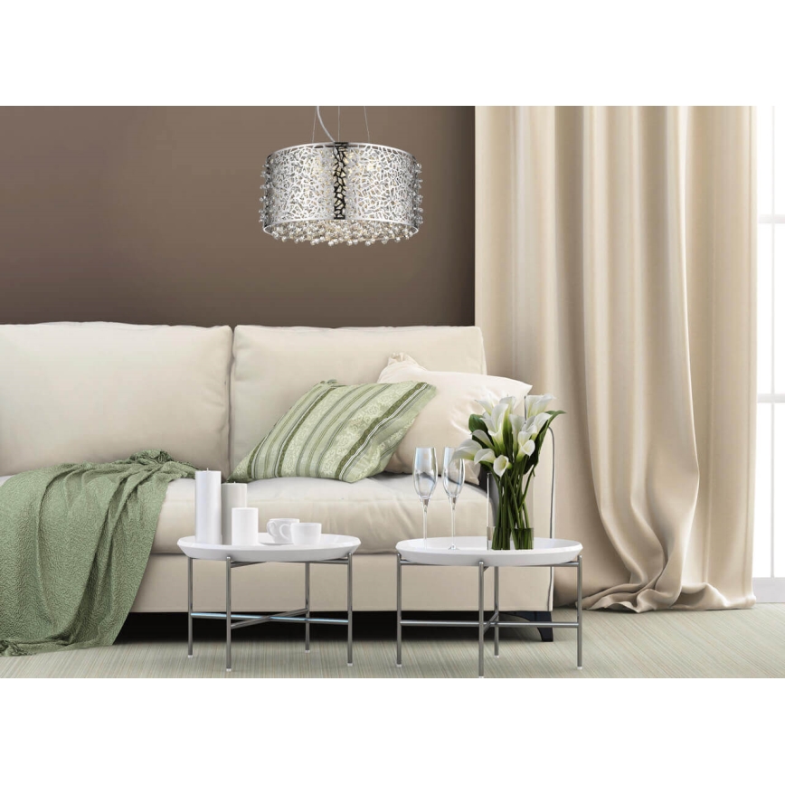 Klausen 142003 - LED Zatemnitveni kristalni lestenec na vrvici FOREST 5xLED/5W/230V