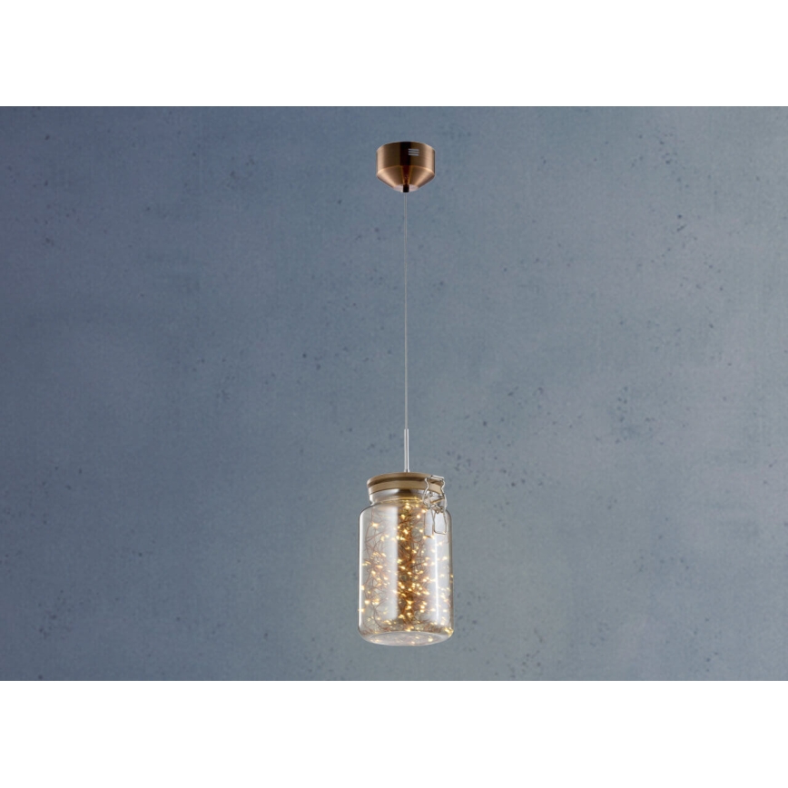 LED Lestenec na vrvici JAR LED/5W/230V baker/les