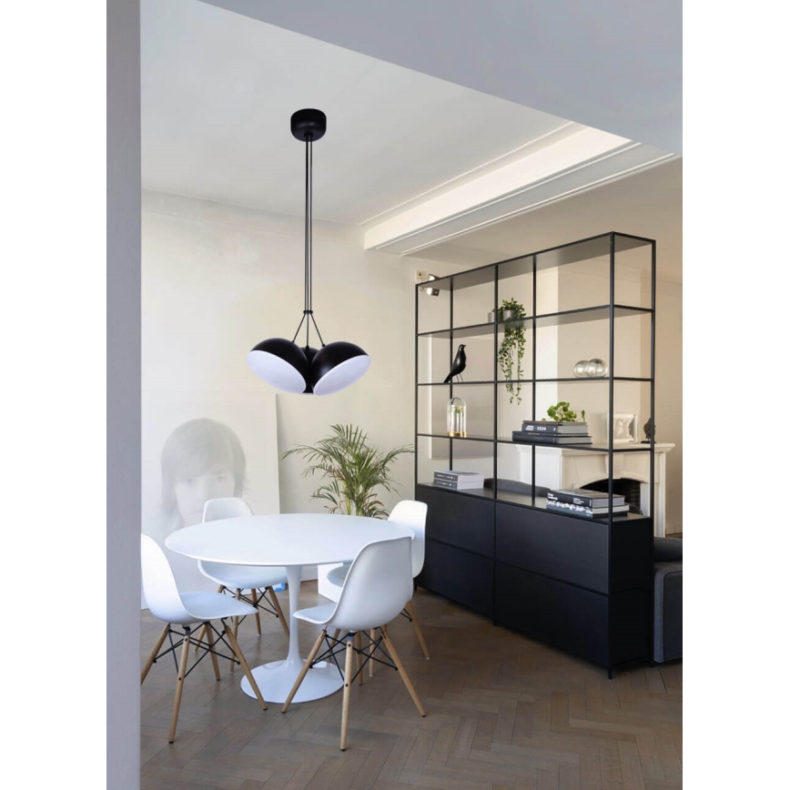 LED Lestenec na vrvici CROWD 3xLED/20W/230V črna