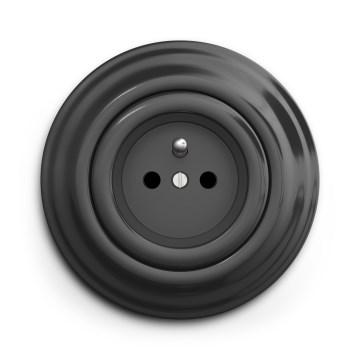 Kliklap - Retro domača vtičnica z okvirjem, 230 V, antracitna