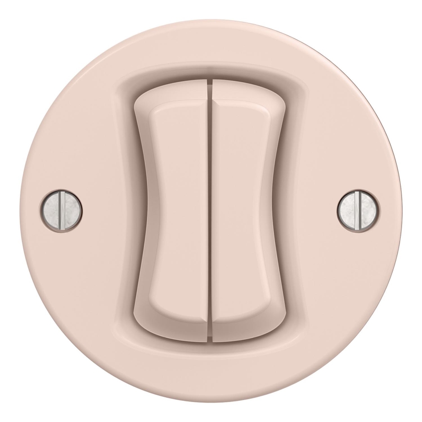 Kliklap - Retro dvojno stikalo brez okvirja v staroružnati barvi