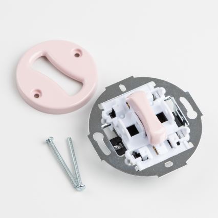 Kliklap - Retro enopolno stikalo brez okvirja št. 1 prašno rožnato