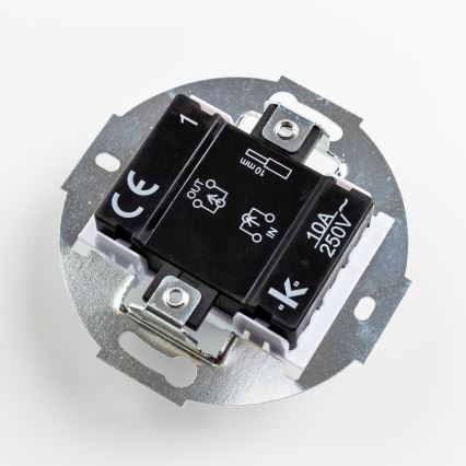 Kliklap - Retro enopolno stikalo z okvirjem št. 1, keramično belo