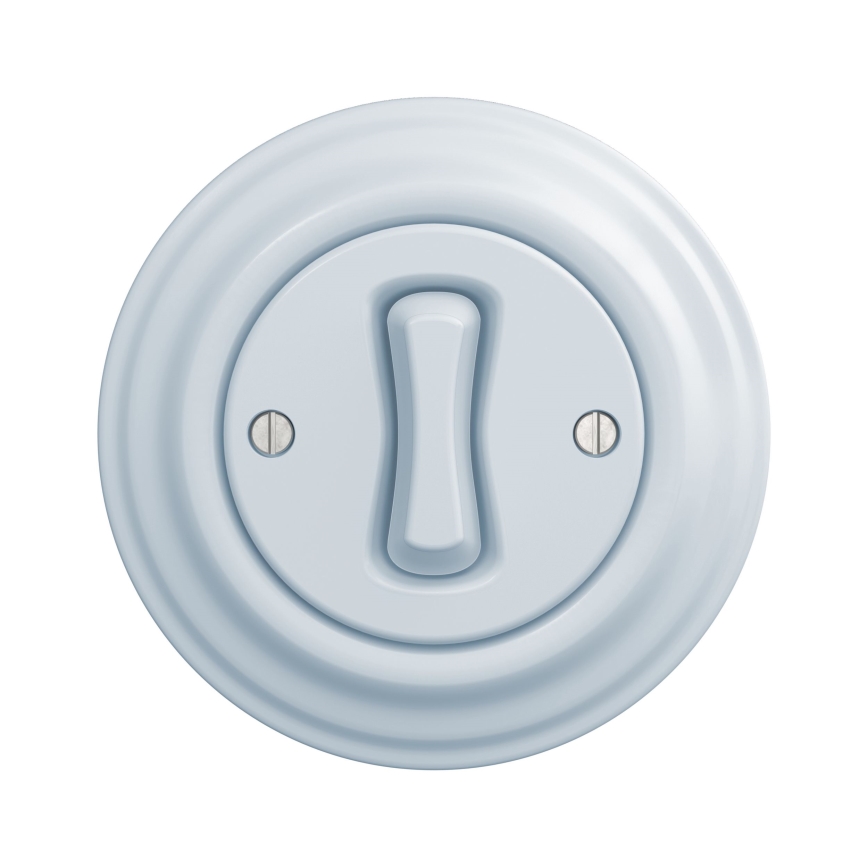 Kliklap - Retro enopolno stikalo z okvirjem št. 1 modro