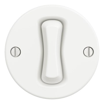 Kliklap - Retro gumb brez okvirja, snežno bel