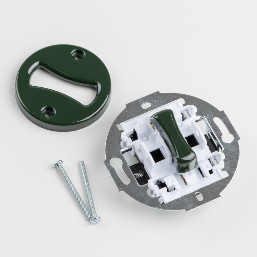 Kliklap - Retro gumb z okvirjem, zelene barve