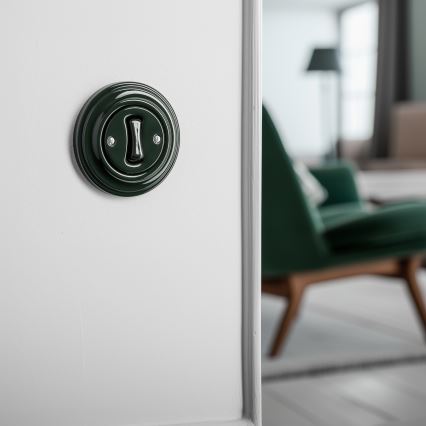 Kliklap - Retro gumb z okvirjem, zelene barve