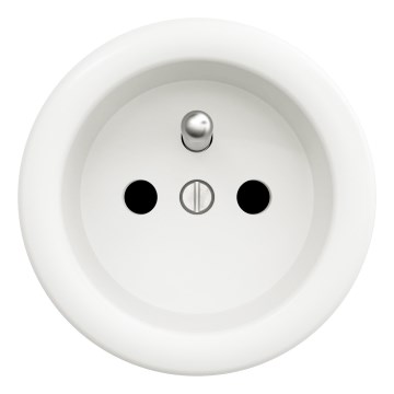 Kliklap - Retro hišna vtičnica brez okvirja 230V snežno bela