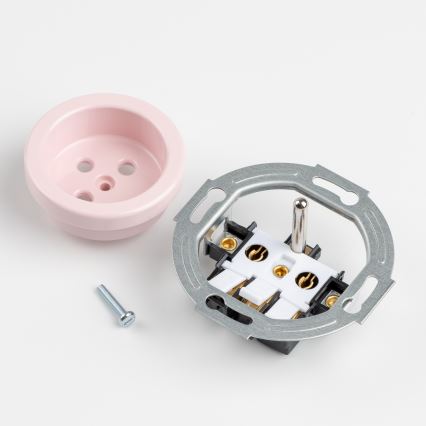 Kliklap - Retro hišna vtičnica brez okvirja 230V staro rožnata