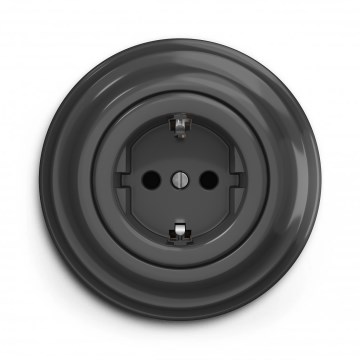 Kliklap - Retro hišna vtičnica s okvirjem SCHUKO 230V/16A antracitna