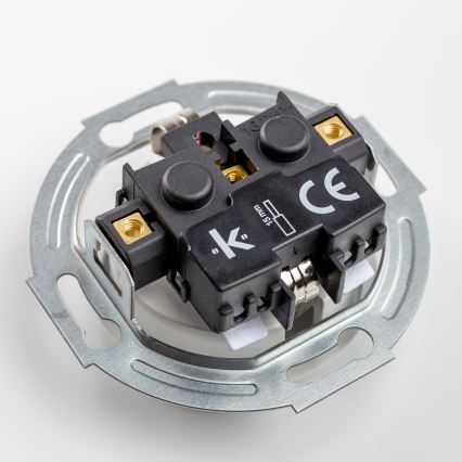 Kliklap - Retro hišna vtičnica z okvirčkom SCHUKO 230V/16A snežno bela