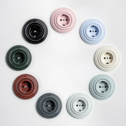 Kliklap - Retro hišna vtičnica z okvirčkom SCHUKO 230V/16A snežno bela