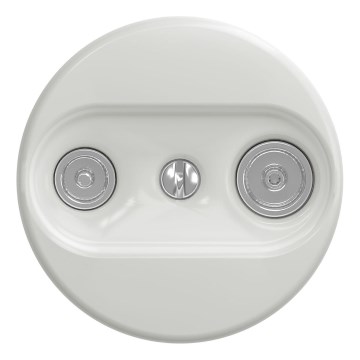 Kliklap - Retro keramična bela priključna vtičnica TV+R (končna) brez okvirja