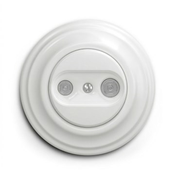 Kliklap - Retro končna TV+R vtičnica z okvirjem, snežno bela