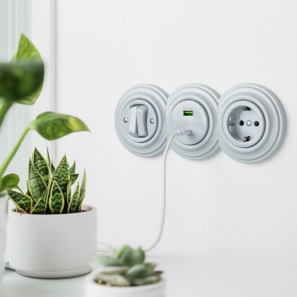 Kliklap - Retro končni keramičen okvir, bel