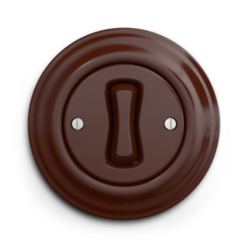 Kliklap - Retro križno stikalo z okvirjem št. 7, rjavo