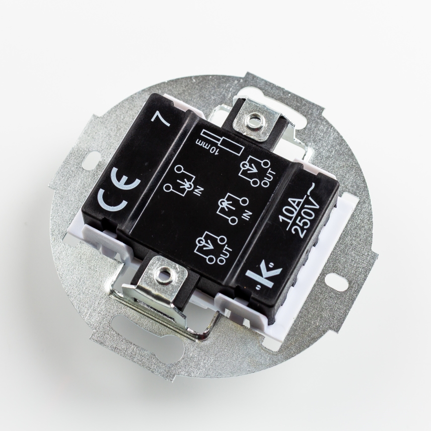 Kliklap - Retro križno stikalo z okvirjem št. 7, rjavo