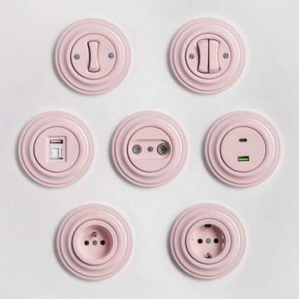 Kliklap - Retro okvir, preprost, v praškasto rožnati barvi