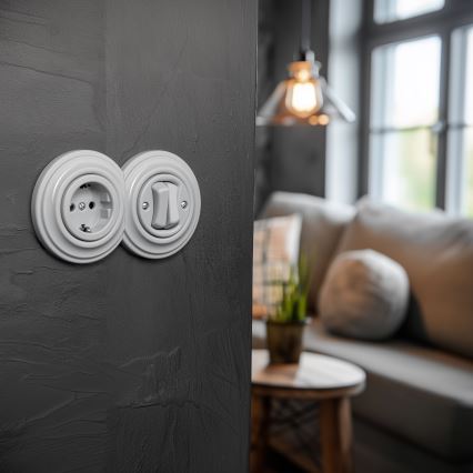 Kliklap - Retro okvirček krajna siva