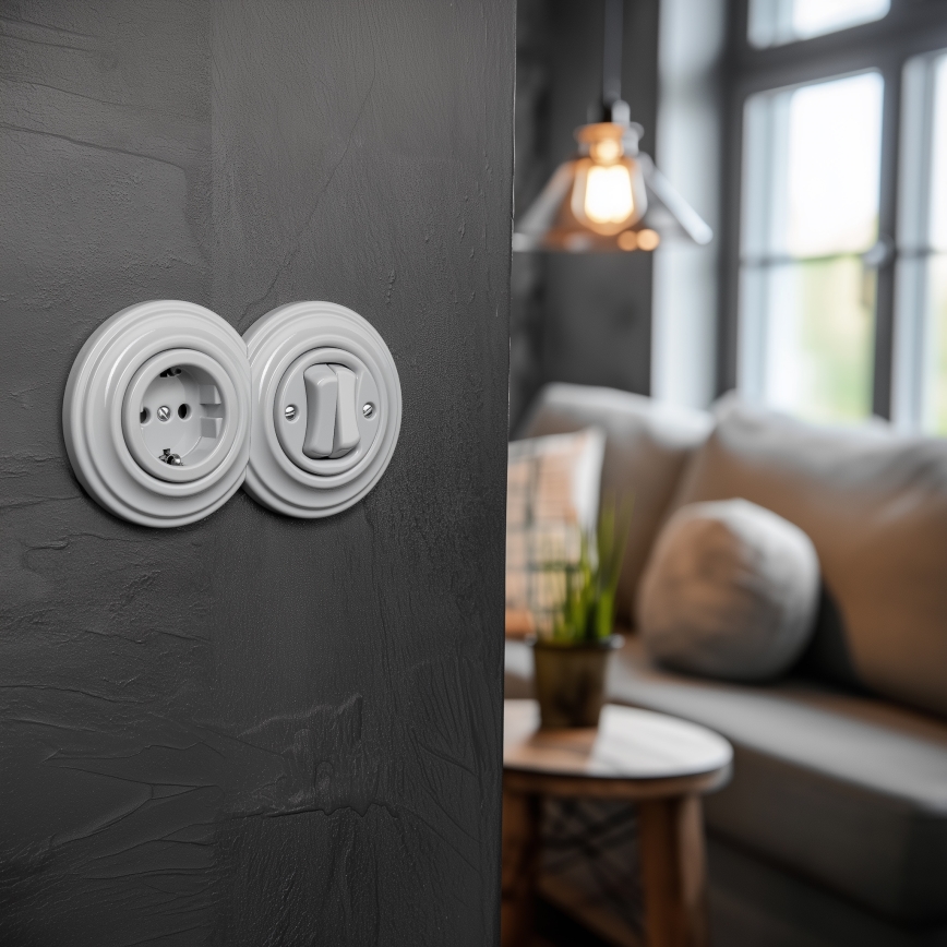 Kliklap - Retro okvirček krajna siva