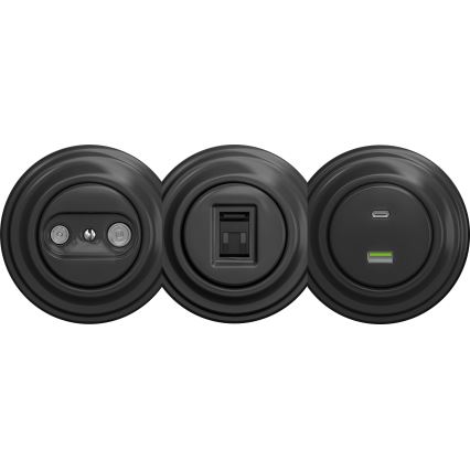 Kliklap - Retro podatkovna vtičnica brez okvirja antracit